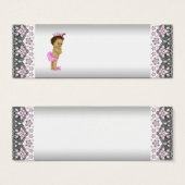 ピンクプリンセスベビーシャワーメッセージカード (正面&裏面)