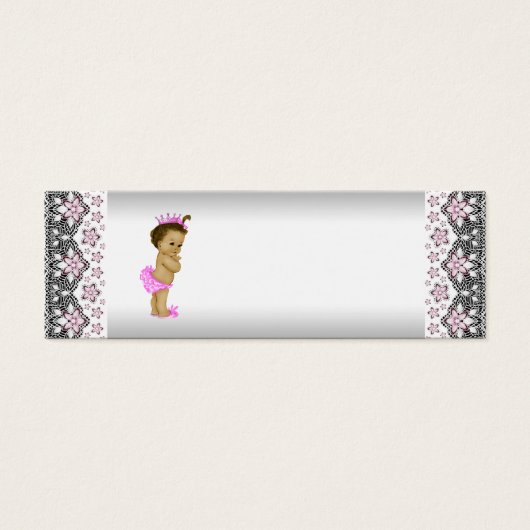 ピンクプリンセスベビーシャワーメッセージカード (正面)