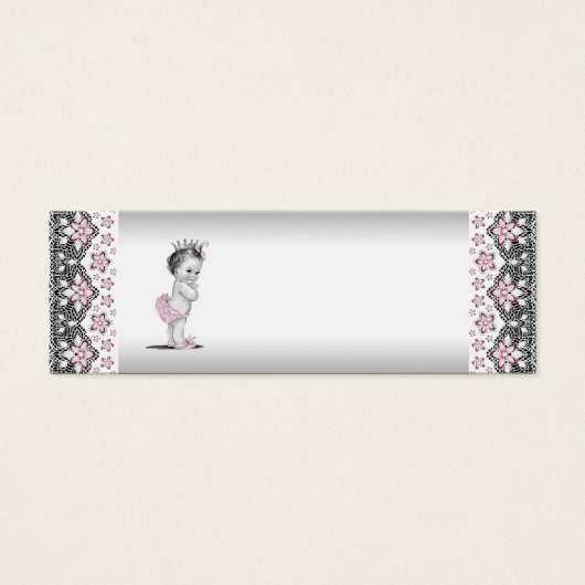 ピンクプリンセスベビーシャワーメッセージカード (正面)