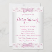 ピンクプリンセスベビーシャワー 招待状 (裏面)