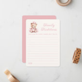 ピンクプリンセスベビーベイビーシャワー家族の伝統 ノートカード (正面/裏面インサイチュ)