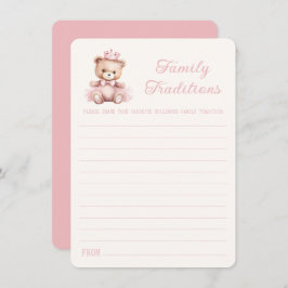 ピンクプリンセスベビーベイビーシャワー家族の伝統 ノートカード