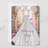 ピンクプリンセスマジカルキンセアニェラ15誕生日 招待状 (正面)