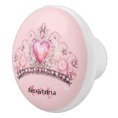 ピンクプリンセスモノグラムティアラの陶器の取っ手 セラミックノブ (右)