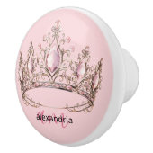 ピンクプリンセスモノグラムティアラの陶器の取っ手 セラミックノブ (右)