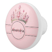 ピンクプリンセスモノグラムティアラの陶器の取っ手 セラミックノブ (右)