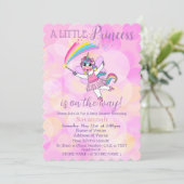 ピンクプリンセスユニコーンベビーシャワー招待状 (スタンド正面)
