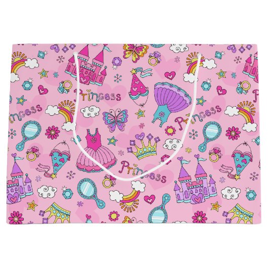 ピンクプリンセスラージ抱き枕 ラージペーパーバッグ (正面)