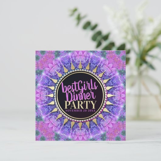 ピンクプリンセス中世ベストガールズディナーパーティー 招待状 (スタンド正面)