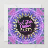 ピンクプリンセス中世ベストガールズディナーパーティー 招待状 (正面)