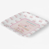 ピンクプリンセス回転木馬マジカル1stバースデーガール ペーパープレート (傾斜あり)