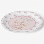 ピンクプリンセス回転木馬マジカル1stバースデーガール ペーパープレート (アングル)