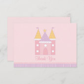 ピンクプリンセス城の女の子の誕生日パーティー ノートカード (正面/裏面)
