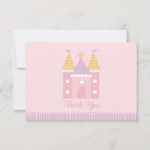 ピンクプリンセス城ガールズ誕生日パーティー ノートカード (正面)
