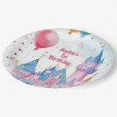 ピンクプリンセス城 ペーパープレート (アングル)