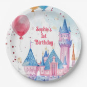 ピンクプリンセス城 ペーパープレート (正面)