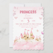 ピンクプリンセス城 魅惑の幻想的な雲 招待状 (正面)