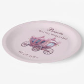 ピンクプリンセス王室のキャリッジフェアヤテール誕生日 ペーパープレート (アングル)