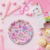 ピンクプリンセス紙プレート ペーパープレート (パーティー)