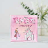 ピンクプリンセス誕生パーティーカップケーキ&キャッスル 招待状 (スタンド正面)