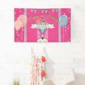 ピンクプリンセス誕生日バナー 横断幕 (インサイチュ)