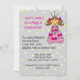 ピンクプリンセス誕生日パーティーの招待 セーブザデート