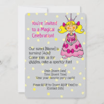 ピンクプリンセス誕生日パーティーの招待