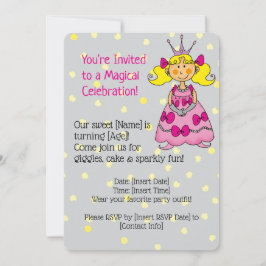 ピンクプリンセス誕生日パーティーの招待 セーブザデート