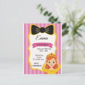 ピンクプリンセス誕生日招待状 | zazzlemedの インビテーションポストカード (スタンド正面)