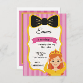 ピンクプリンセス誕生日招待状 | zazzlemedの 出欠カード