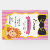 ピンクプリンセス誕生日招待状 | zazzlemedの 横断幕 (横)