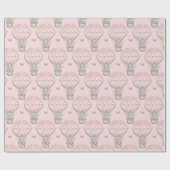 ピンクプリンセス象ホットエアバルーン ラッピングペーパー (フラット)