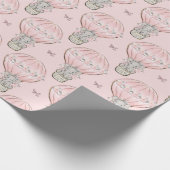 ピンクプリンセス象ホットエアバルーン ラッピングペーパー (角)