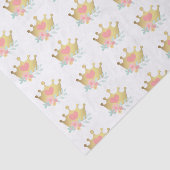 ピンクプリンセス金ゴールドクラウン&パステルフラワーズ誕生日 薄葉紙 (詳細)