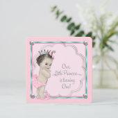 ピンクプリンセス1歳の誕生日パーティー 招待状 (スタンド正面)