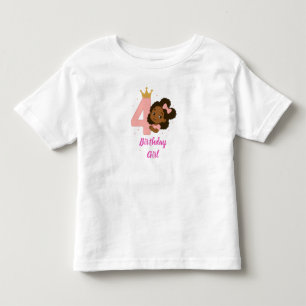 ピンクプリンセス4歳の誕生日デザイン トドラーTシャツ