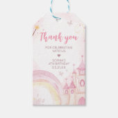 ピンクプリンセス4thバースデーパーティーお気に入りラベル ギフトタグ (正面)