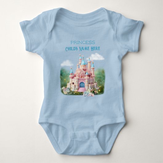 ピンクプリンセス クイーン ウッドランド フローラル フェアリーテイル ベビーボディスーツ (正面)