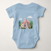 ピンクプリンセス クイーン ウッドランド フローラル フェアリーテイル ベビーボディスーツ (裏面)