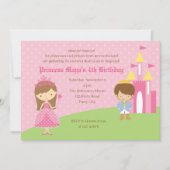 ピンクプリンセス&プリンス誕生日招待状 招待状 (正面)