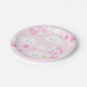 ピンクプリンセス&ユニコーンパーティープレート ペーパープレート (アングル)