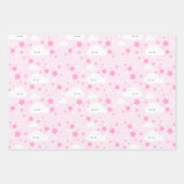 ピンクプリンセス&ユニコーン誕生日パーティーラップ ラッピングペーパーシート (正面3)