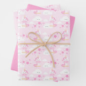 ピンクプリンセス&ユニコーン誕生日パーティーラップ ラッピングペーパーシート (インサイチュ)