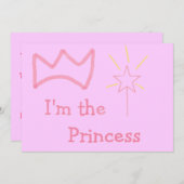 ピンクプリンセス 招待状 (正面/裏面)