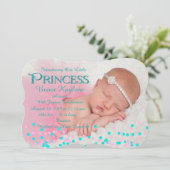 ピンクプリンセス 誕生のお知らせ 案内状 (スタンド正面)
