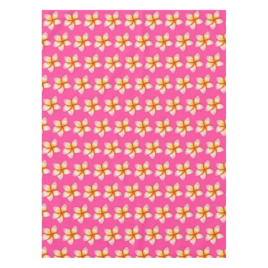 ピンクプルメリアハワイアンフラワールアウ（ハワイ式宴会）誕生日パーティー テーブルクロス (正面)
