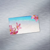 ピンクプルメリアビーチハウスレンタルスパブティックB&B マグネット名刺 (インサイチュ)