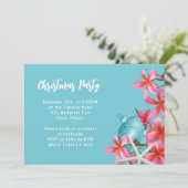 ピンクプルメリアフラワーズクリスマスパーティの招待状 招待状 (スタンド正面)