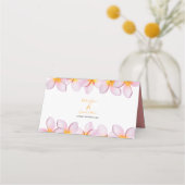 ピンクプルメリアフランギ結婚パニ座席表 プレイスカード (裏面)