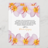 ピンクプルメリアフランギ結婚パニ サンキューカード (正面/裏面)